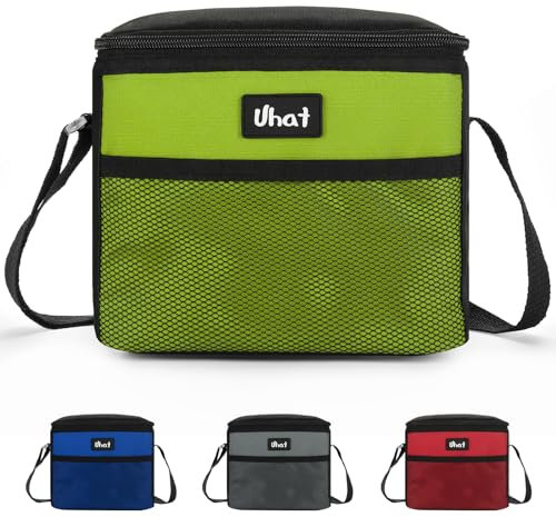 Uhat Adult Cooler Lunch Box Small Cool Bag 5L Dual Compartment Thermal Bag for Work School Day Trip (Green)