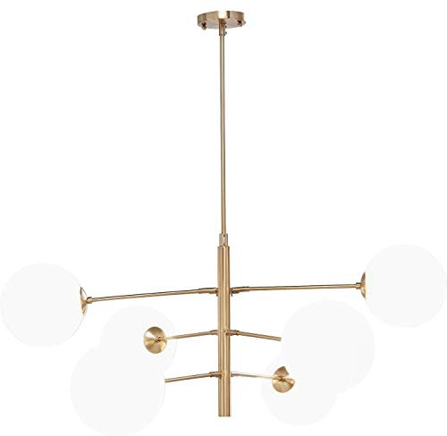 Kare Design Hängeleuchte Planets 6, Gold/Weiß, Leuchte, Hängelampe, Esszimmerlampe