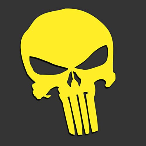 Decus Punisher Totenkopf XXL 0287 (neon gelb) // Sticker OEM JDM Style Aufkleber