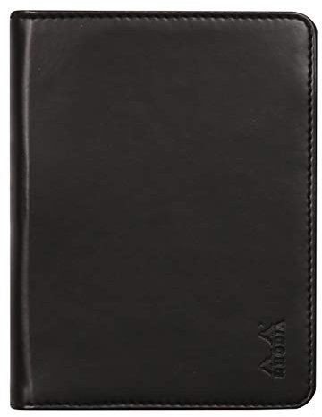 Rhodia 212001C - Mappe für Block oder Notizheft Rhodiarama - N°12, für DIN B7 (8,5x12 cm) 10,5x14 cm, elegant und praktisch, Schwarz, 1 Stück