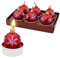 Dekohelden24 6er Set Teelicht Weihnachtskugel - Christbaumkugel in rot, Maße je Teelicht L/B/H: 4 x 4 x 5 cm.