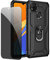 JOYTAG Funda para Xiaomi Redmi 9C/9C NFC Carcasa Negro con Protector de Pantalla de Privacidad, Anti Espía Cristal Templado