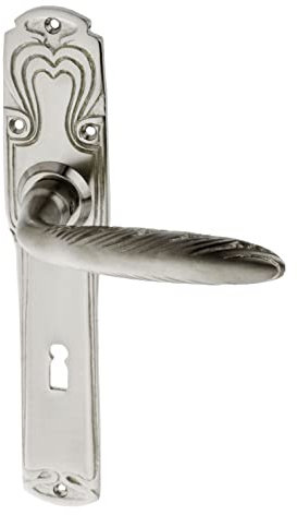 Ventano Zimmertürbeschlag Türdrückergarnitur Türbeschlag im Jugendstil verziertes Muster Modell Erkner in Nickel matt
