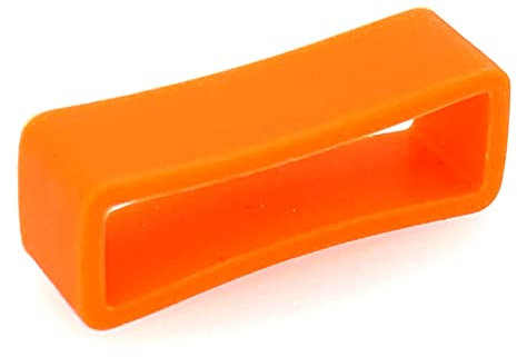 Di-Vo 2 Stück Silikon Unisex Uhrenarmband Schlaufen Ersatz Schlaufen für Uhrenarmbänder in verschiedenen Farben (Orange, 22mm)
