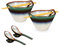 HENXFEN LEAD Juego de 2 cuencos de porcelana de 600ml con palillos y cuchara para sopa, ensalada, pasta, cereales y fideos - Verde