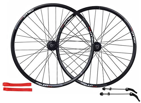 Mountainbike Laufradsatz 26 Zoll, Aluminiumlegierung Scheibenbremse MTB Laufräder Schrader Ventil 32 Löchern Nabe für 7 8 9 Speed (Color : Black, Size : 26 inch)