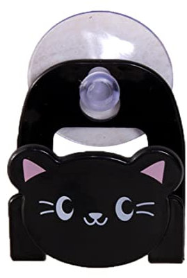 Porte-éPonge De Dessin Animé Support pour éVier De Cuisine Porte-Ventouse Support Mural De Vidange Multifonctionnel pour éPonges ÉPurateurs De Savon Brosse De Nettoyage Chat Noir