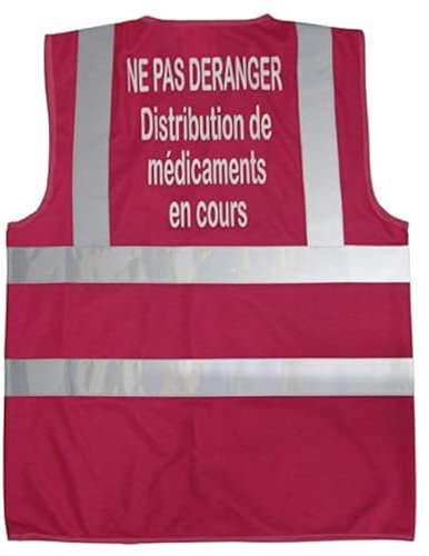 Line Shop Gilet de sécurité Rose marquage dos Ne pas déranger Distribution Médicaments (XL)
