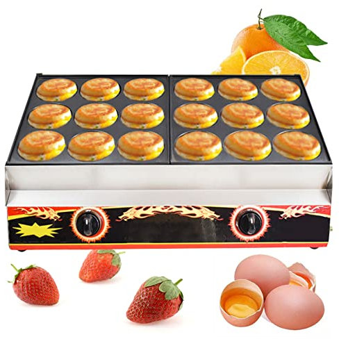 Piastra per Pancake, Gas Propano, Padella per 18 Uova, Padella Multifunzione in Alluminio Antiaderente, Padella per Uova Fritta, Pancake Piastra per Pancake, Crepe, Gnocchi, Hamburger,10cm