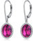 Amethyst Ohrringe Silber 925 Hängend Lila - Tropfenohrringe Lang Weißgold - Echt Silber Ohrhänger Für Damen