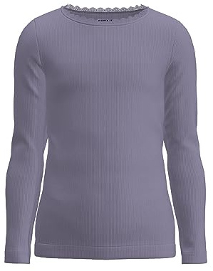 NAME IT Mädchen Nmfkab Ls Top Noos, Heirloom Lilac/Detail:melange, 86