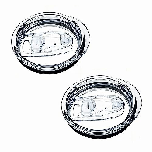 Accfore 2 Pack 30oz Wine Tumbler Replacement Lids, Spill Proof Splash Resistant Silicone Sliding Covers for Skinny Tumbler Travel Coffee Mug 2.75-3.1 inches in diameter