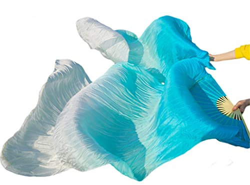 RWRAPS Silky Belly Dance Veil Belly Fan Chinese Silky Fans Handmade Dyed Silky Dance Fan (8 d)