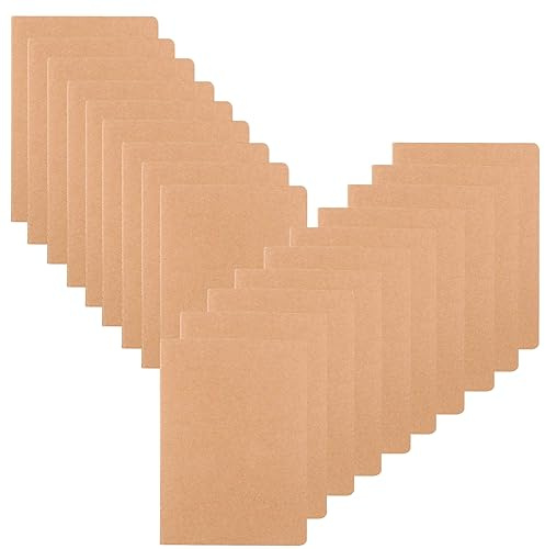 YOOMONA Notizbuch A6 Blanko,20 Stück Klein leeres Kraft Cover Notizheft mit 30 Blatt/60 Seiten,Umweltfreundliches Papier 80g/m², ungefütterte Tagebücher, Für Büro, Schule & Klassenzimmer