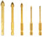 5 PCS Glass Drill Bits, Impact Driver Flat Spear Head Drilling Accessories for Marble Mirror Ceramic Tile, 3/4/6/8/10mm