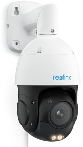 Reolink 4K PTZ PoE Home Security Camera Outdoor with Spotlights, Person/Vehicle/Pet Detection, 5X Optical Zoom, 360° Pan 90° Tilt Color Night Vision, Auto Tracking, Two-Way Audio (823S1 3D Zoom)