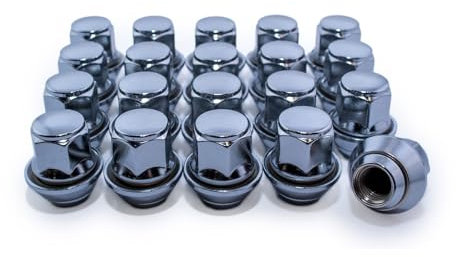 Car Alloy Wheel Nuts Bolt Set of 20, Size 12 mm x 1.25, 60 Degree Taper, 19mm Hex, Rustproof, Silver For Ford Focus MK1 MK2 MK3 ST RS Wheels-DC Components