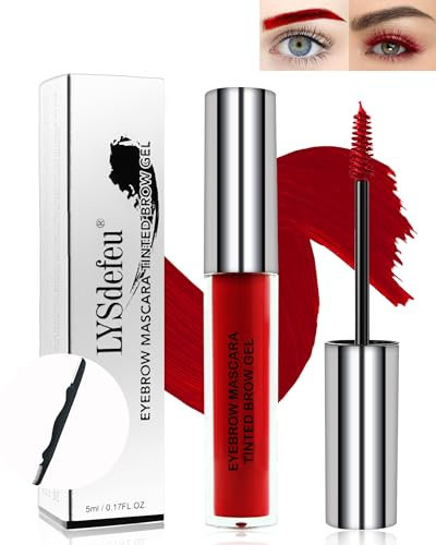 Wasserfestes Farbe Augenbrauen Gel,Lang Anhaltendes Rot Wimperntusche,Flüssiges Getöntes Augenbrauengel Make-up Set,Colored Volumen Verlängerung Eyebrow Mascara Glue,Cosplay Show Augen Makeup -09 Red