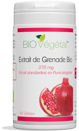 Phyto Sud Grenade Bio 750 mg - Extrait De Grenade Bio Titré à 30% de Punicalagines - Complément Alimentaire Antioxydant - 60 Gélules - 30 jours - Fabrication Française