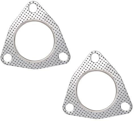 2 Piezas 3 Pernos Junta de Escape, 6,35cm Junta Tubo de Escape de Alta Temperatura Junta de Tubo de Escape, para Colectores Multi-Función Cabezales Silenciadores Catalizadores Turbinas de Escape
