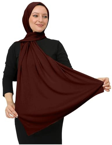 Beokeuioe Kopftuch Schal aus Leicht Stoff, Muslim Kleid Türkisch Premium Gebetskopftuch, Hijab Kopftuch Damen muslimisch, Islamische Türkische Mittlerer Osten Arabisch Schultertuch