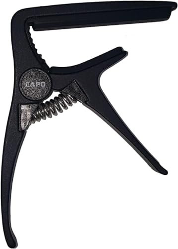 ROCKSTAR AC-20C Kapodaster für klassische, spanische und flämische Gitarre, schwarz, Trigger-Stil, Zinklegierung, mit Silikonpolster für präzises Stimmen