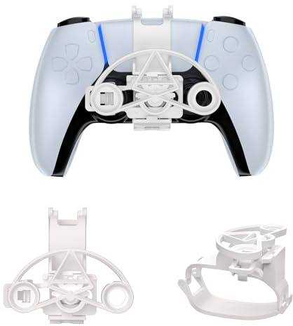 JOYTORN Manette de volant compatible avec manette PS5, mini P-S5 Racing Games Support de roue à utiliser avec port de charge et écouteurs - Blanc