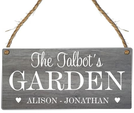 Custom Garden Plaque – Personalised Garden Sign with Name, Wall Hanging Decor for Garden Lovers (Acrylic Indoor & Outdoor Use)