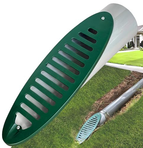 PLDOULY Yard Drain - Effizientes vorgeschlagenes Entwässerungsrohr - Fortschrittliches Rasenentwässerungssystem, grün abgewinkelter Drainagerost Hofablauf - Schaffen Sie einen gesunden, wasserfreien