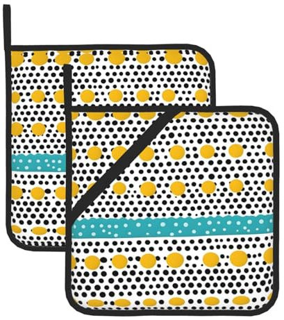 Topflappen mit niedlichen Punkten, Grill, Topflappen für hitzebeständige Topflappen, heiße Pads, Kochen, Backen (2er-Pack)