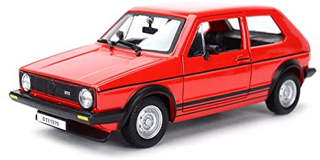 PYWCOM Spielzeugauto für Kinder 1 24 Für 1979 Golf MK1 GTI Hot Hatch Einteiliges Die-Cast Fahrzeug Sammlung Modellauto Spielzeug Auto Modell Bauset(2)