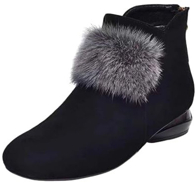 Generico Scarpe Inverno Donna Stivali Brillantinati Donna Stivali Corti Imbottiti Caldi da Donna per Autunno e Inverno Stivali Corti Imbottiti da Donna con Scarpe Stivaletto Donna Stivali (Black, 37)