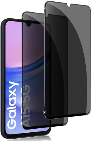 Holilo pour Samsung Galaxy A15 5G Anti-Espion Verre Trempé,2 Pièces 9H Dureté Privacy Verre Trempé Membrane Anti-Spy Protection D'écran Anti-Peeping Anti-Spy Anti Rayures Film Protection