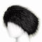 Faux Fur Headband with Elastic Fuzzy Fur Hat Fluffy Headband Faux Fur Headband Women Winter Earwarmer Earmuff Ski Hat (Black, 56-60CM)
