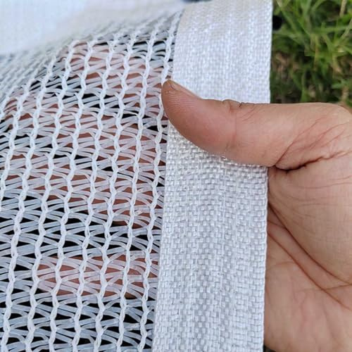 50% Sonnenschutz Netz Garten Schattierungsnetz Schattiernetz mit ösen | Weiß Schattennetz, Atmungsaktive Außenbereich Schattenstoffabdeckung Gewächshaus Outdoor Sonnensegel(1x2.0m(3.3x6.6ft))