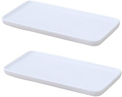 BESTYASH 2pièces Lot de Assiettes de Rangement pour Lavabo Assiettes Céramique Simples pour Salle de Bain Blanches