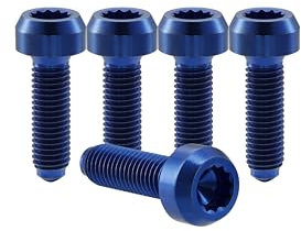 RISON-Titanium 5 Stück Titanschraube M7x1x24.5mm, Titan Split Felgenschraube Auto Reifen Radbolzen Radschrauben, Zylinderschrauben Split Rim Bolts für BBS | RSII| RXII| Split 3 Teilige Felgen