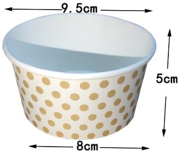 FZSECRIU 50 pièces gobelets en papier pour glace + 50 pièces cuillères jetables,250ml coupes à glace,pot glace,bol carton jetable,coupelle dessert,bol jetable