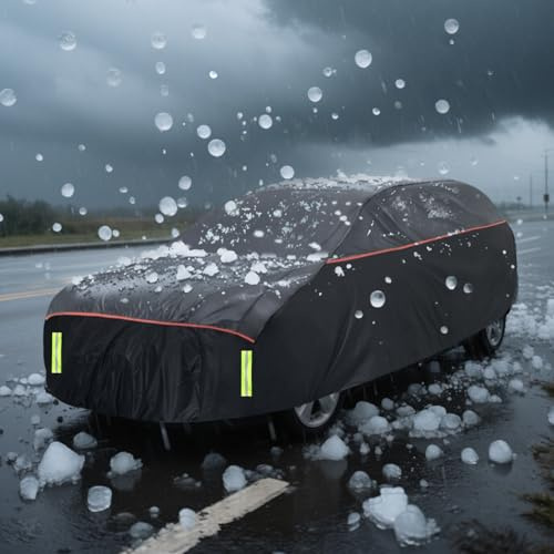 Hagelschutzplane Auto, Wasserdichter Verdickter Hagelschutz Auto Autoabdeckung Hagelschutz für Tesla Model Y, Ford Kuga, Mercedes GLC, Škoda Kodiaq (Größe 7: SUV 461 - max.490cm)