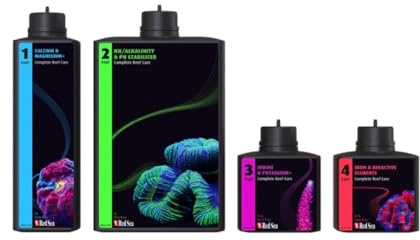 Red Sea Coral Tank Care System Trace Element Additives Calcium Magnesium KH Basic Element Supplement Iron Potassium Stabilizer(R22751)
