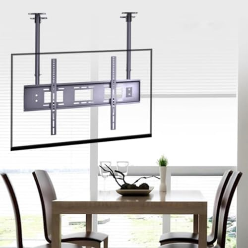 GTHTUHFD Supporto da Soffitto per TV - Supporto da Pavimento per TV LCD, A Doppio Palo con Regolazione in Altezza da 500 Mm A 1000 Mm E Inclinazione, Adatto A Schermi di Grandi di