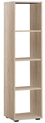 FMD furniture Bücherregal Raumteiler Ordnerregal mit 4 Fächern stehend oder liegend in Eiche für Wohnzimmer, Büro, Kinderzimmer