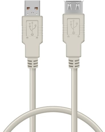 Waytex 11306 Rallonge Câble USB 2.0 Mâle A vers Femelle A 0,60 m, Gris, pour imprimante, scanner, webcam, souris, clavier et tous périphériques USB