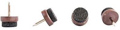 17mm Diameter Felt Pads Floor Protectors Hard Wearing Nail-in Furniture Glides Chair Table Leg Feet Anti-Scratch Sliders (Brown, Pack of 100) Made in Germany