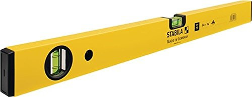 STABILA Wasserwaage Type 70, 40 cm, leichtes Alu-Profil, 1 Horizontal-Libelle, 1 Vertikal-Libelle, Made in Germany, Gelb