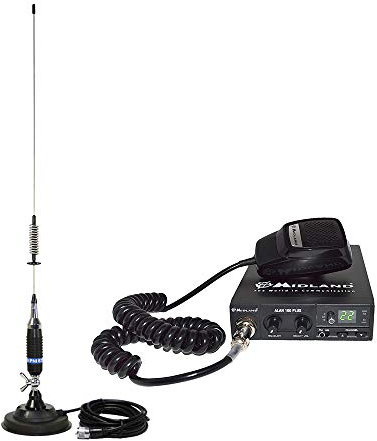 Midland MID-PACK18 Radio CB Ricetrasmettitore, Sq, 4W e Antenna PNI S75 con Magnete