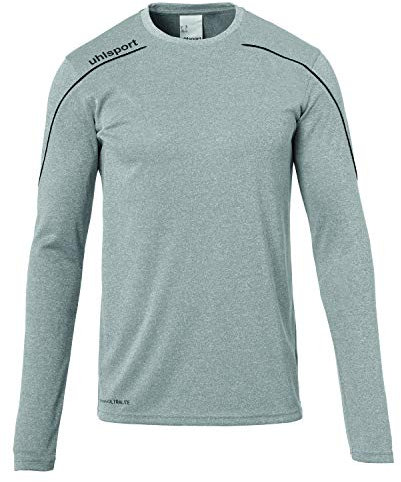 uhlsport Stream 22 - Maglia a Maniche Lunghe da Bambino, Bambini, Maglietta, 100347825, Dark Grau Melange/Schwarz, 116