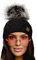 4sold Herren Damen Wurm Winter Style Beanie Handmade Strickmütze Mütze mit Fellbommel Bommelmütze Hat Gestrickte Pudelmütze Plain Ski Pom Wooly with Full Cosy Fleece-Futter (Debora Black)
