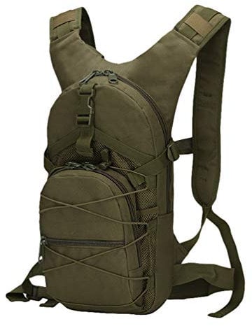 Ketamyy Militär Bike Rucksack Camouflage Casual Wasserdicht Mehrfachtasche Dauerhaft Reise Taktische Reisen Trekking Wanderrucksack Sport Klein Tasche 15L Herren Damen Army Backpack Armeegrün