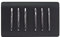 Trendi 6 Gang 2 Way Rocker Double Plate Light Switch in Matt Black